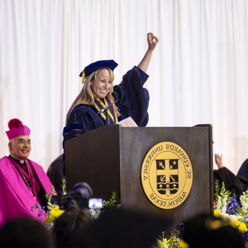 Montserrat Fuentes celebrates becoming the 24th president of St. Edward’s University