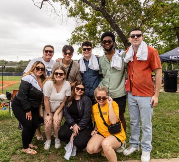 Students together at the Battle of the Saints tailgate